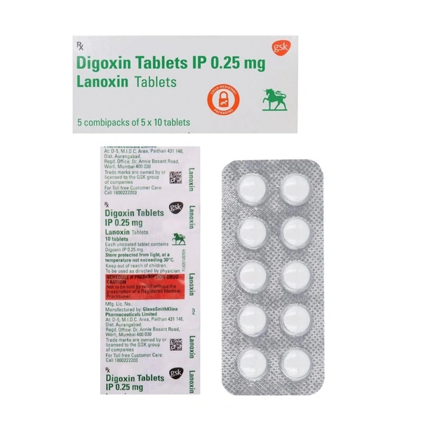 Rx LANOXIN(DIGOXIN) 0.25MG-1X10 TABLETS - 1X10 TABLETS