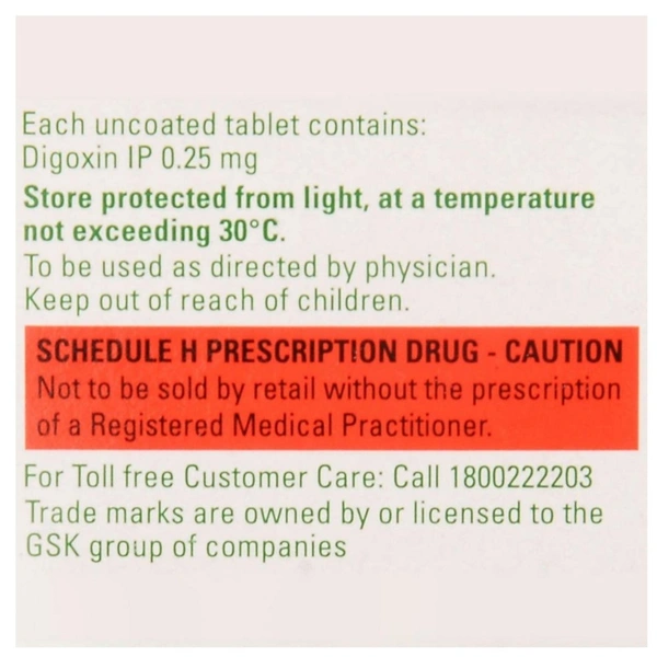 Rx LANOXIN(DIGOXIN) 0.25MG-1X10 TABLETS - 1X10 TABLETS