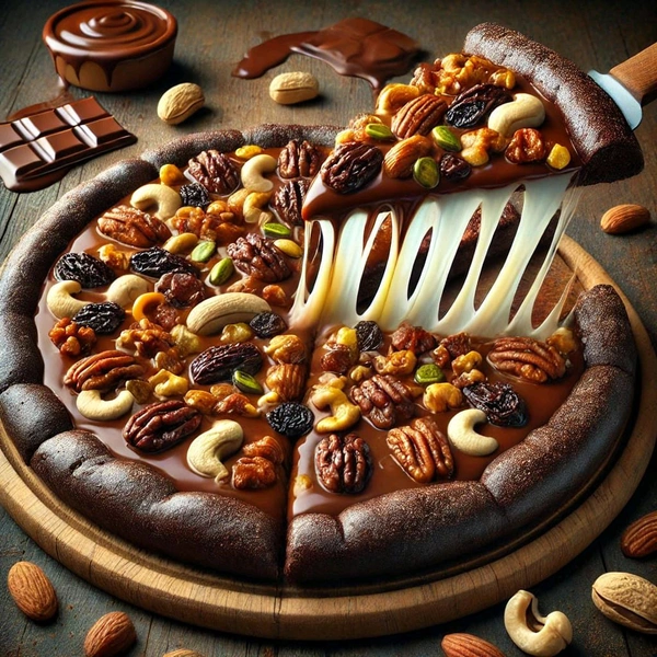 Chocolate Dry Fruit Sweet Pizza - Medium