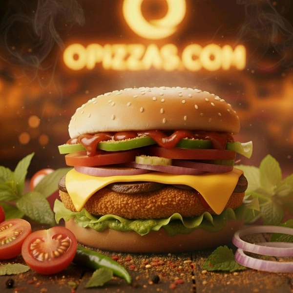 Mushroom Tikka Cheese Burger