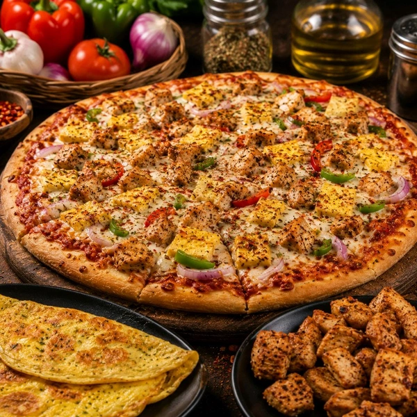 Special Omlette Chicken Pizza
