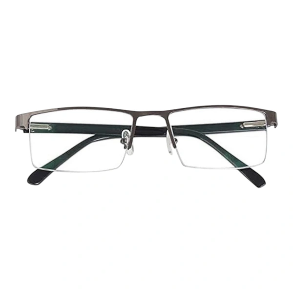 +1.75 Power Bifocal Rectangular Half Rim Metal Frame Reading Glasses for both Men and Women - +1.75