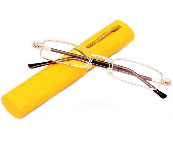 Pen type Reading Glasses for Men and Women in Golden Yellow Colour - +1.00