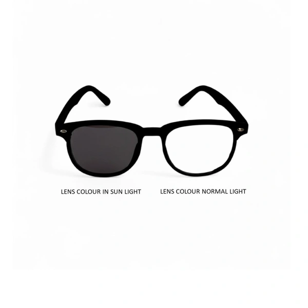 One Glass 3 Functions Round Shape Computer cum Day and Night wearing Glass for Men and Women