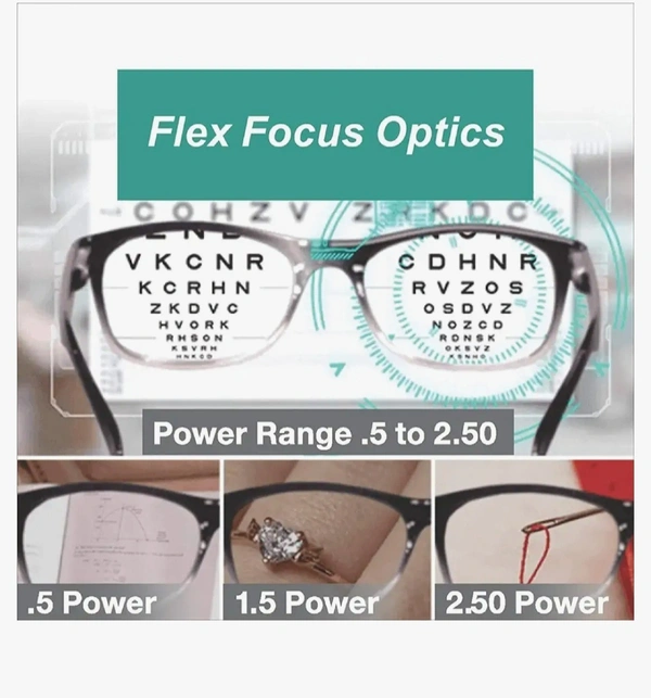 One Power Auto Focus Reading Glasses for Men and women. Clear Focus Auto Adjusting Optic, suitable for all those in need of Reading Power ranging from +0.50 to +2.50