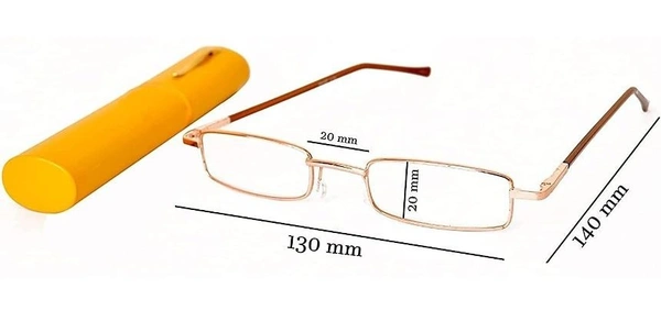 Pen type Reading Glasses for Men and Women in Golden Yellow Colour - +1.00