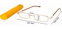 Pen type Reading Glasses for Men and Women in Golden Yellow Colour - +2.75