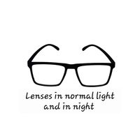 One Glass 3 Functions Rectangle Design Computer cum Day and Night wearing Glass for Men and Women