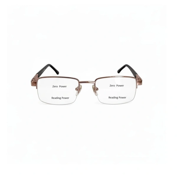 Golden Colour Half Metal Frame Bifocal Reading Glass for Men and Women - +1.25