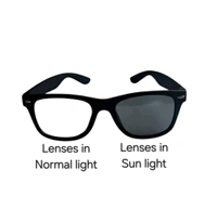 One Glass 3 Functions Round Shape wide frame Computer cum Day and Night wearing Glass for Men and Women