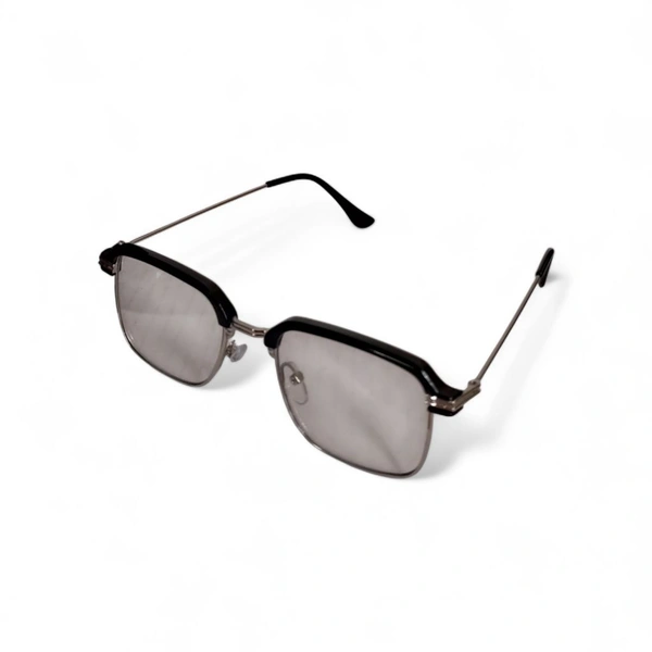 Day & Night use Square Design Silver Colour Metal Frame Computer cum Sunglass for Men