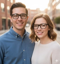 One Glass 3 Functions Round Shape wide frame Computer cum Day and Night wearing Glass for Men and Women