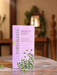 Indigo Powder (HAIRCARE) KEY BENEFITS
* Helps prevent premature greying and maintains natural hair color
* Soothes scalp irritation and helps reduce dandruff and itching.
* Acts as a natural conditioner, making hair soft, shiny, and manageable.
* Improves Scalp Health
* Indigo powder naturally dyes hair a deep black or dark brown when used with henna