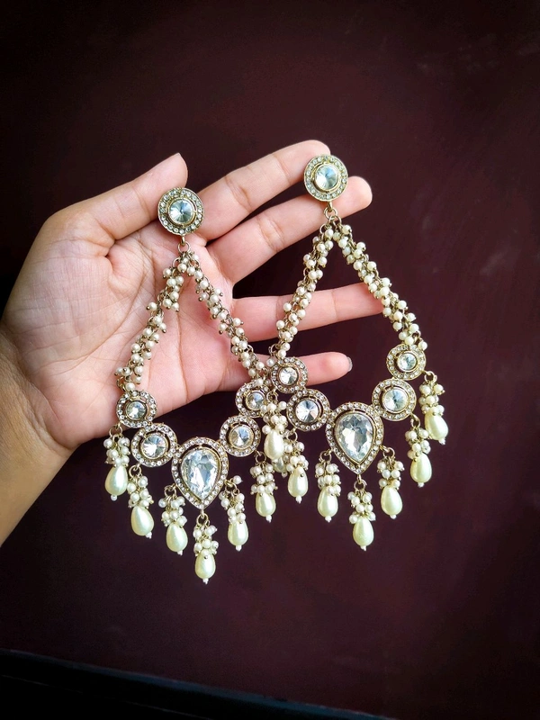 GlimSilk Chandelier Earring - Gold, Free