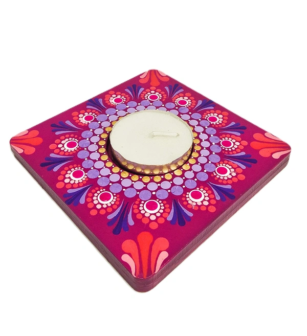 Single Tea Light Holder - Red