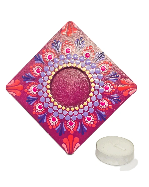 Single Tea Light Holder - Red