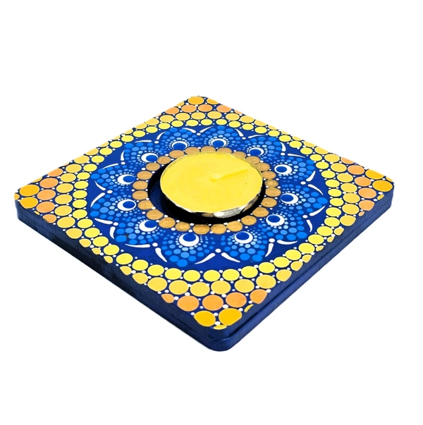 Single Tea Light Holder - Blue