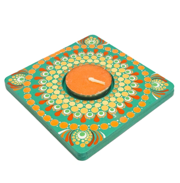 Single Tea Light Holder - Green