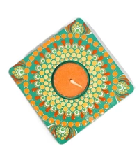 Single Tea Light Holder - Green