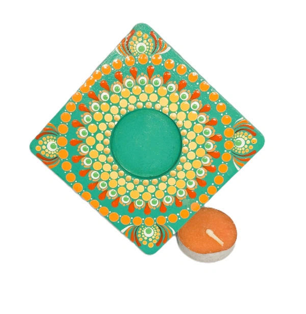 Single Tea Light Holder - Green