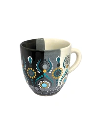 Tea Mugs - White and Grey