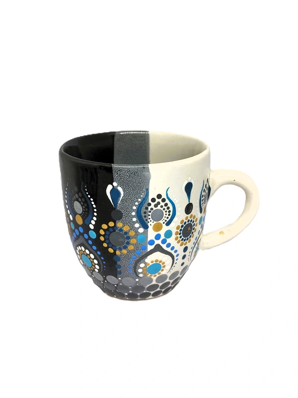 Tea Mugs - White and Grey