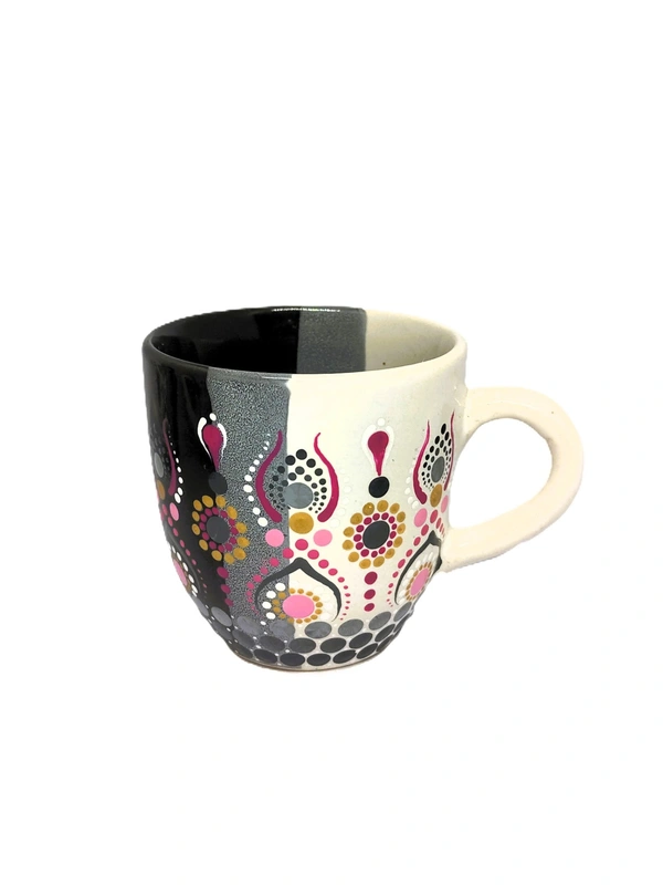 Tea Mugs - White and Grey