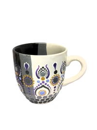 Tea Mugs - White and Grey