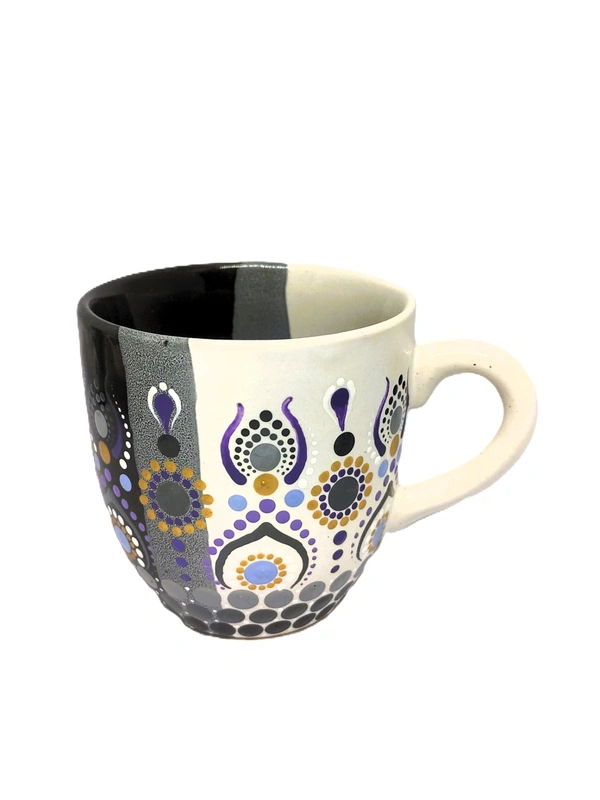 Tea Mugs - White and Grey