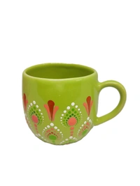 Tea Mugs - Green and Red