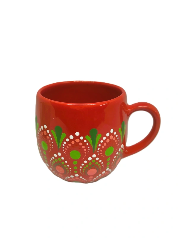 Tea Mugs - Green and Red