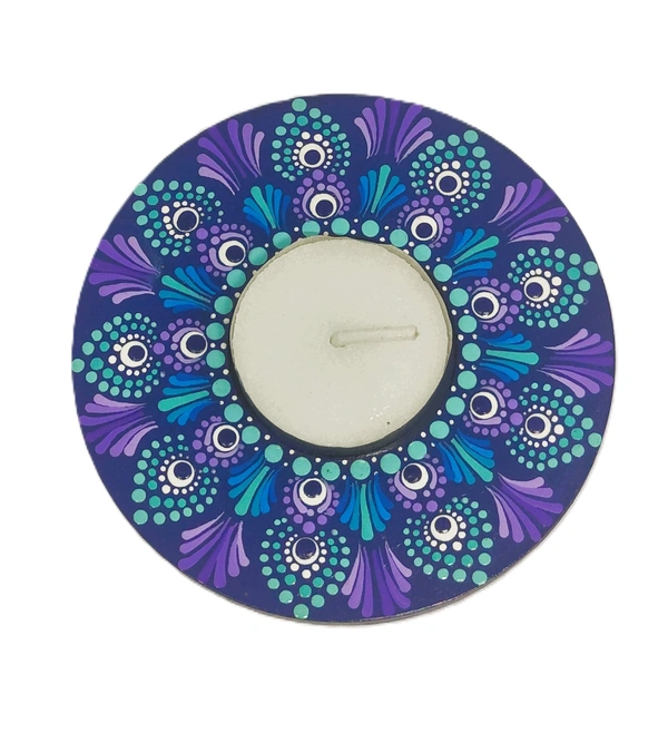 Single Tea Light Holder - Blue