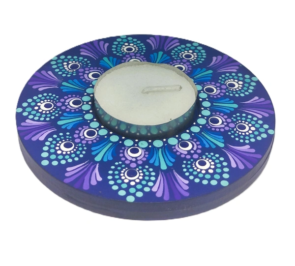 Single Tea Light Holder - Blue