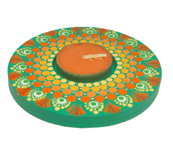 Single Tea Light Holder - Green