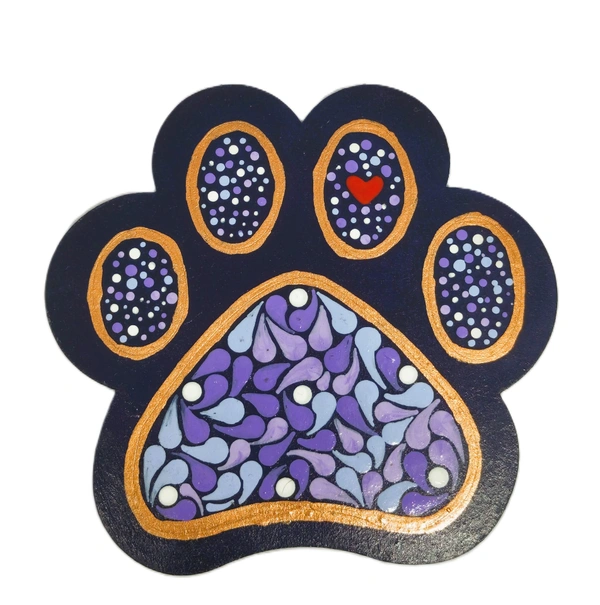 Paw Shape Fridge Magnet - Violet