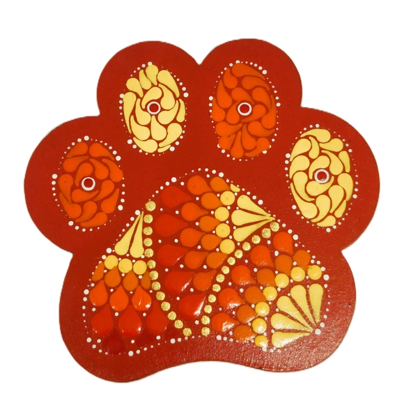 Paw Shape Fridge Magnet - Red