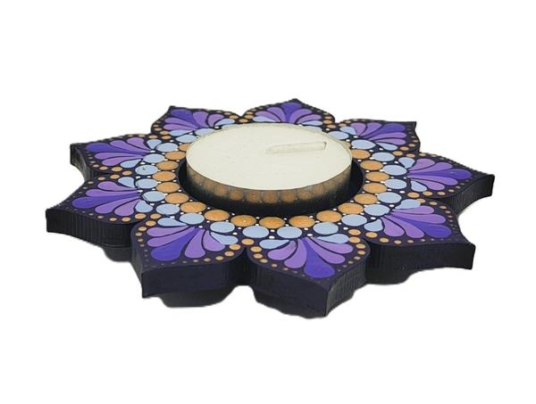 Single Tea Light Holder - Purple