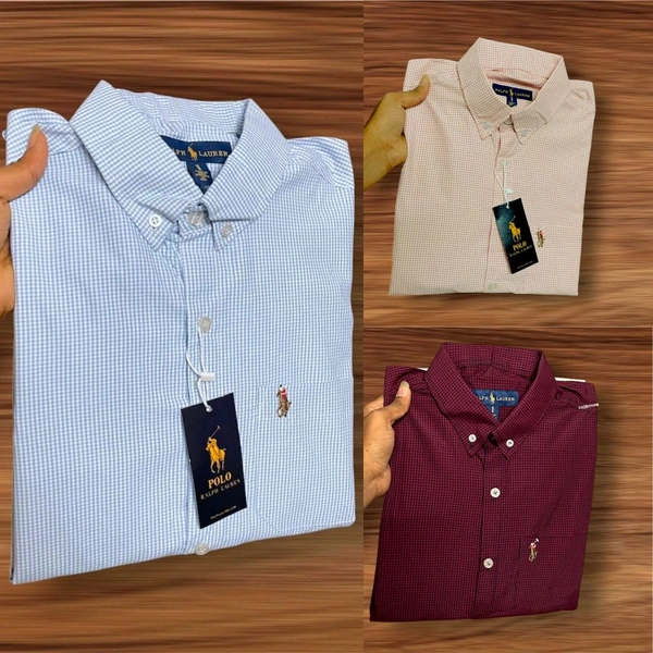 The Caba RL POLO Shirt Regular fit Checkd Formal Shirt (Pack Of 3) - L-40