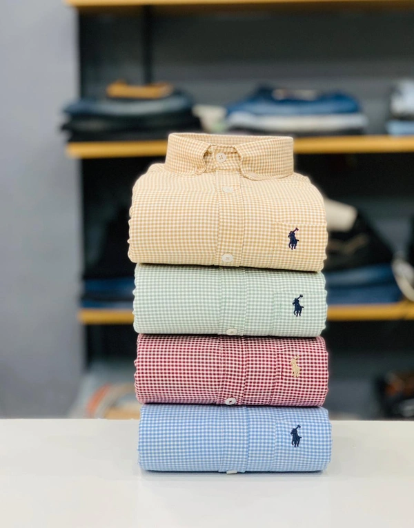 The Caba RL POLO Shirt Regular fit Checkd Formal Shirt (Pack Of 4) - XL-42