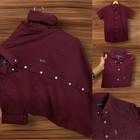 The Caba RL POLO Shirt Regular fit Marron Checkd Formal Shirt - L-40