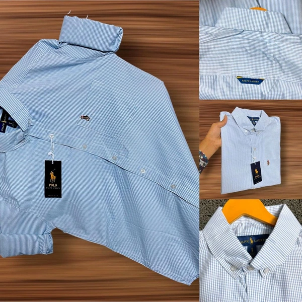 The Caba RL POLO Shirt Regular fit Sky Blue Checkd Formal Shirt - L-40