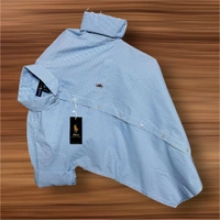 The Caba RL POLO Shirt Regular fit Sky Blue Checkd Formal Shirt - XL-42
