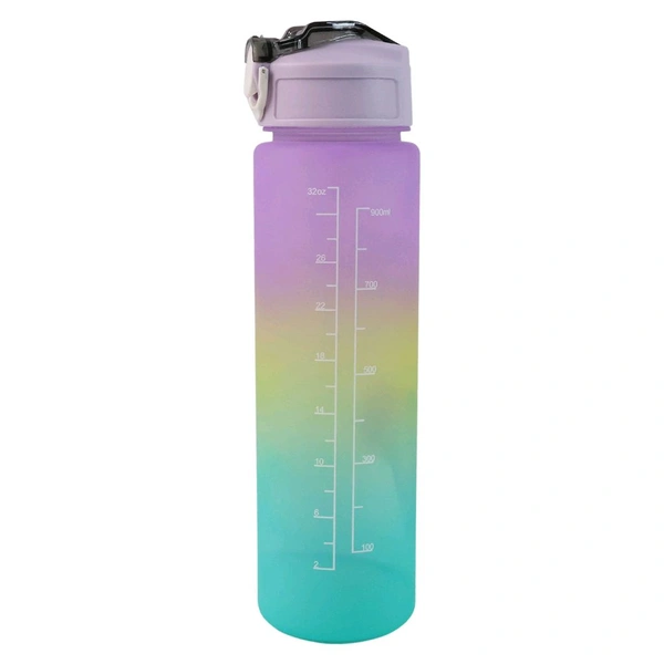 Motivational Water Bottle with Straw & Time Marker (1 Piece)