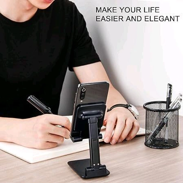 Cell Phone Stand, Angle Height Adjustable for Desk, Foldable Cell Phone Holder, Cradle, Dock, Tablet Stand, Case Friendly Compatible with Phone/iPad/Kindle/Tablet