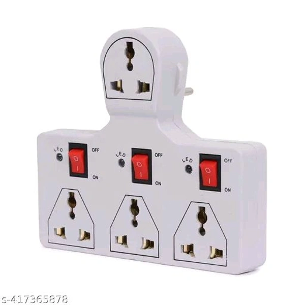 Digiway Portable Universal Sockets, Multi Plug Extension Board With 4 Sockets &3 Switches