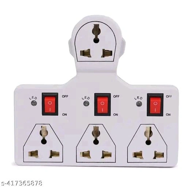 Digiway Portable Universal Sockets, Multi Plug Extension Board With 4 Sockets &3 Switches