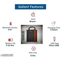 Ad Wooden Bluetooth Speaker With Dolby Sound Effect 