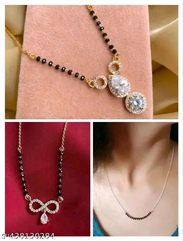 Attractive Actress New Arrival Design Traditional Allure Fancy Traditional Stylish Gold Plated Mangalasutra For Women(buy 1 Get 3)