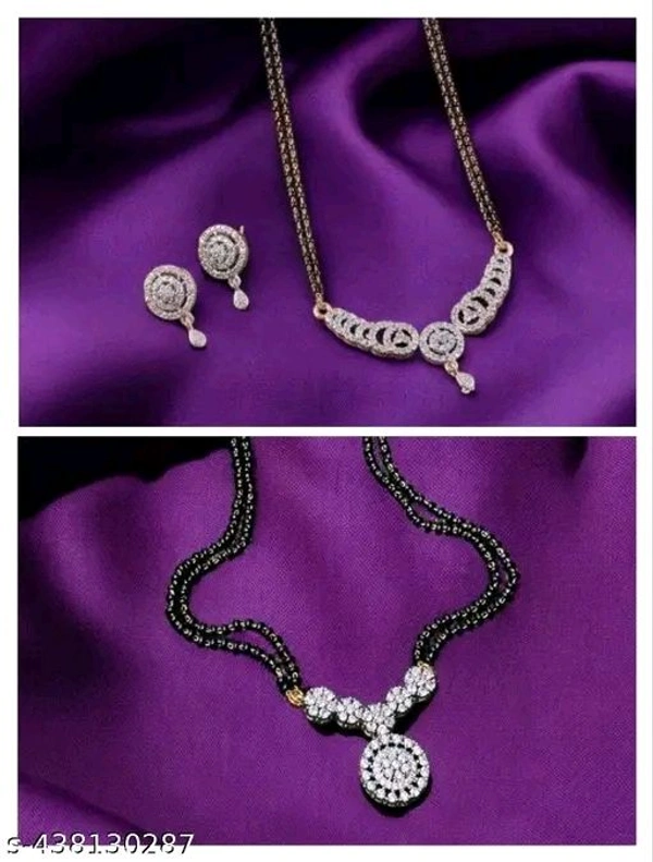 Attractive Actress New Arrival Design Traditional Allure Fancy Traditional Stylish Gold Plated Mangalasutra For Women(buy 1 Get 3)