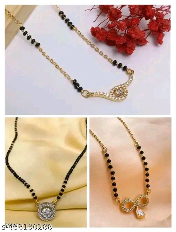 Attractive Actress New Arrival Design Traditional Allure Fancy Traditional Stylish Gold Plated Mangalasutra For Women(buy 1 Get 3)